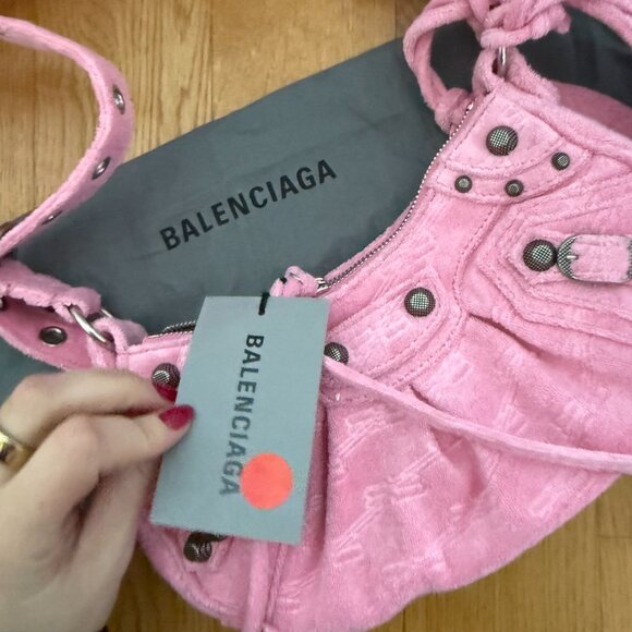 NWT Balenciaga Le Cagole XS Shoulder Bag BB Monogram Sponge Fabric - Picture 5 of 11